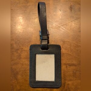 Bally Black Leather Luggage Tag/Bag Charm